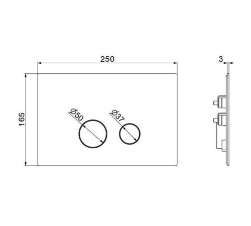 Клавиша смыва Newform X-STEEL 316 двойная для инсталляций TECE цвет PVD Brushed gun metal 69642X.59.064