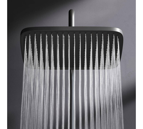 Душевая система с термостатом и смесителем-полкой для ванны AM.PM Func матовый черный F078F322