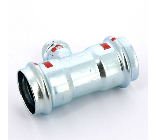 Тройник пресс Viega Prestabo оцинкованная сталь 42х22х42 мм 558789