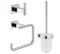 Набор аксессуаров 3 в 1 GROHE Essentials Cube (ершик, держатель бумаги, крючок) хром 40757001
