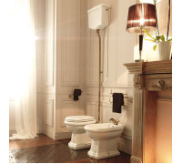 Унитаз напольный Kerasan Retro 72х38.5 см с высоким бачком слив в пол белый/бронза 101001/754593/760393/108001/757393