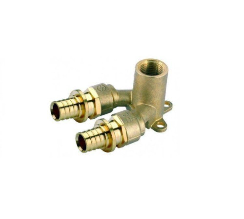 Угольник настенный двойной проточный REHAU Monolit 16-Rp 1/2 ВР латунь EFA251612WBD