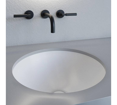 Раковина встраиваемая снизу Salini Marea 42х42х13.8 см S-Stone белый матовый 1802205M