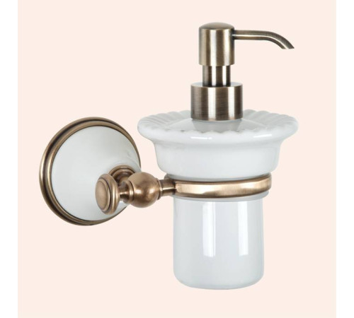 Дозатор для жидкого мыла подвесной Tivoli World Harmony 108 керамический белый бронза TWHA108bi/br