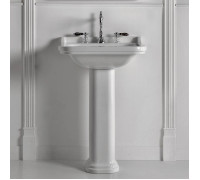 Раковина Kerasan Waldorf 60х55 см 3 отверстия с пьедесталом белый/хром 417001/4140K1bi/cr*3