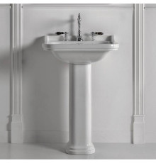 Раковина Kerasan Waldorf 60х55 см 3 отверстия с пьедесталом белый/хром 417001/4140K1bi/cr*3