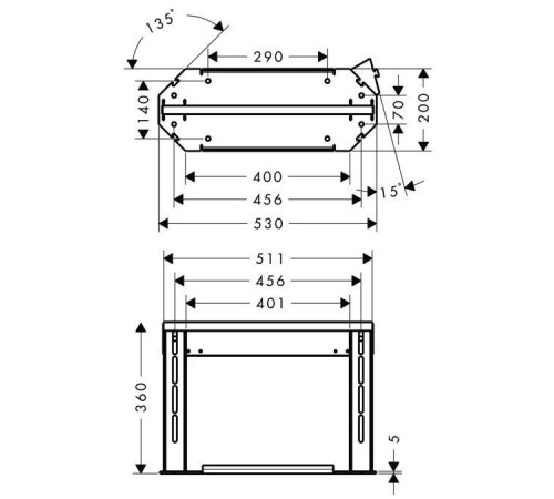 Скрытая часть для радиатора AXOR Urquiola хром 42512180