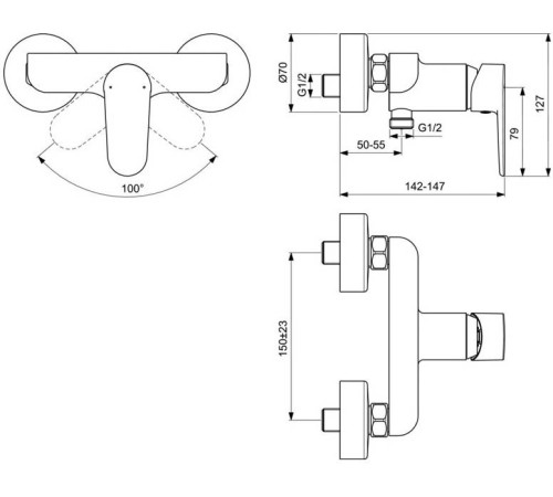 Смеситель для душа Ideal Standard Cerafine O BC499AA