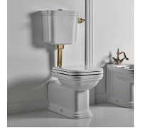 Унитаз приставной Kerasan Waldorf 65х37 см с низким бачком белый/бронза 751393/411601/418201/760393/757193