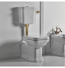 Унитаз приставной Kerasan Waldorf 65х37 см с низким бачком белый/бронза 751393/411601/418201/760393/757193