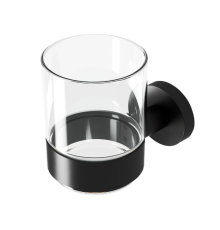 Стакан с держателем Geesa Nemox Black 66x102x99 мм черный матовый 916502-06