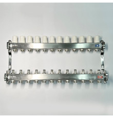 Коллекторная группа 1 x 12 выходов 3/4 STOUT с балансировочными клапанами из нержавеющей стали без концевых групп 451W4312