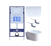 Комплект инсталляции 4 в 1 Aquatek Поларис (рама Standard, унитаз AQ0700-01, сиденье soft-close, панель KDI-0000013) ПОЛАРИС-01-013