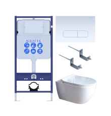 Комплект инсталляции 4 в 1 Aquatek Поларис (рама Standard, унитаз AQ0700-01, сиденье soft-close, панель KDI-0000013) ПОЛАРИС-01-013
