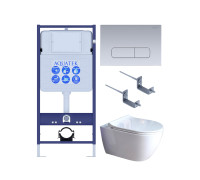 Комплект инсталляции 4 в 1 Aquatek Поларис (рама Standard, унитаз AQ0700-01, сиденье soft-close, панель KDI-0000014) ПОЛАРИС-01-014
