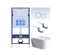 Комплект инсталляции 4 в 1 Aquatek Поларис (рама Standard, унитаз AQ0700-01, сиденье soft-close, панель KDI-0000015) ПОЛАРИС-01-015