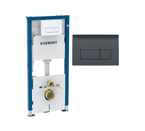 Инсталляция Geberit Duofix Delta с клавишей Delta50 черный глянцевый 458.128.DW.1