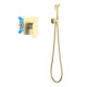 Набор с гигиеническим душем Aquanet Oberon со смесителем шлифованное золото AQ1219BG