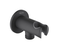 Шланговое подсоединение с держателем Aquatek матовый черный AQ2460MB