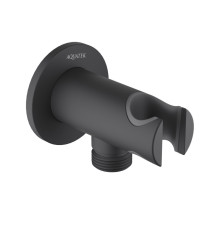 Шланговое подсоединение с держателем Aquatek матовый черный AQ2460MB