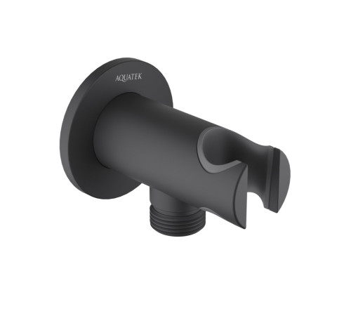 Шланговое подсоединение с держателем Aquatek матовый черный AQ2460MB