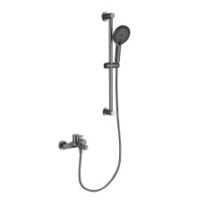 Смеситель для ванны Aquanet Лугано с душевым гарнитуром 3jet оружейная сталь AQ1748BGM