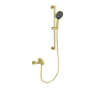 Смеситель для ванны Aquanet Лугано с душевым гарнитуром 3jet шлифованное золото AQ1748BG