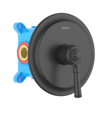 Смеситель для душа Aquanet Классик встраиваемый 1 режим (внешняя и скрытая часть) матовый черный AQ1566MB