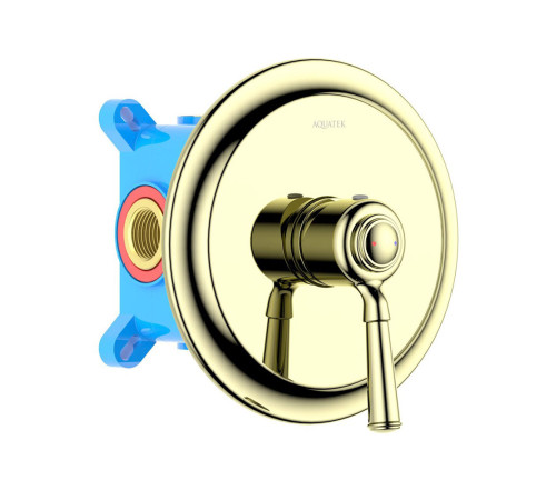 Смеситель для душа Aquanet Классик встраиваемый 1 режим (внешняя и скрытая часть) полированное золото AQ1566PG