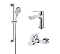 Набор смесителей 3 в 1 Aquanet Лугано (AQ1710CR + AQ1740CR + AQ2022CR) AQ1730CR