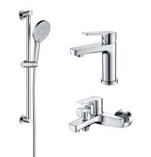 Набор смесителей 3 в 1 Aquanet Лугано (AQ1710CR + AQ1740CR + AQ2022CR) AQ1730CR