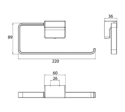 Полотенцедержатель-кольцо emco Cue 220 мм открытый хром 3255 001 00