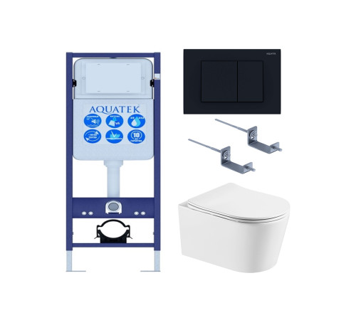 Комплект инсталляции 4 в 1 AQUATEK ОБЕРОН T-012 (рама INS-0000017, крепеж KKI-0000002, клавиша KDI-0000012, унитаз AQ1365T-00 soft-close) INS-0000017/KKI-0000002/KDI-0000012/AQ1365T-00