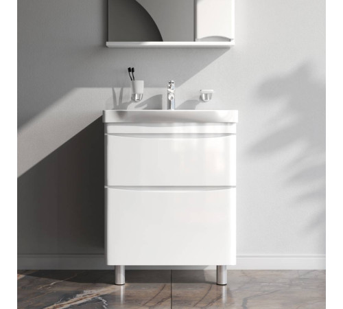 Тумба под раковину напольная AM.PM Like 65 см 2 ящика белый глянец M80FSX0652WG