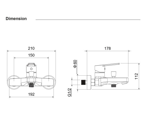 Смеситель для ванны Aquanet Лугано хром AQ1740CR