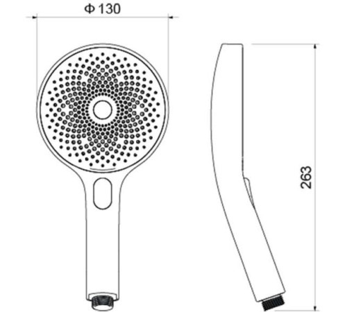 Ручной душ Aquanet Оберон Select 130 3jet матовый черный AQ2007MB