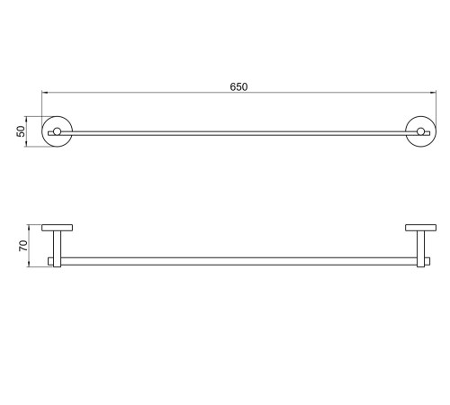 Полотенцедержатель Aquatek БЕТТА 600 мм оружейная сталь AQ4614BGM