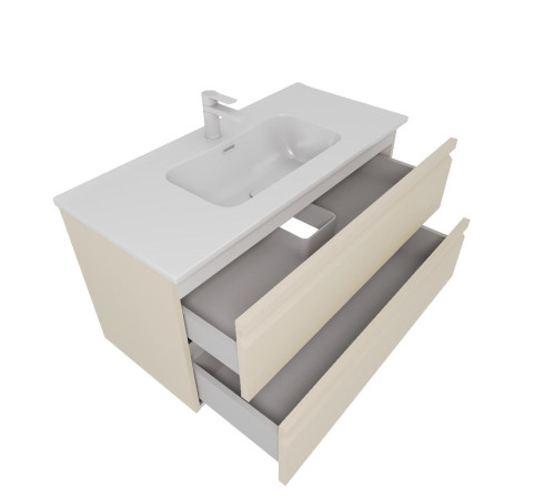 Комплект мебели для ванной AQUATON ВЕГА 100 с раковиной AQ4100-00 капучино светлый AQ77100-LC