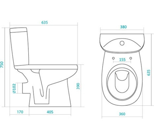 Унитаз-компакт Sanita Luxe Анимо горизонтальный выпуск 2 режима микролифт 1.WH30.2.135