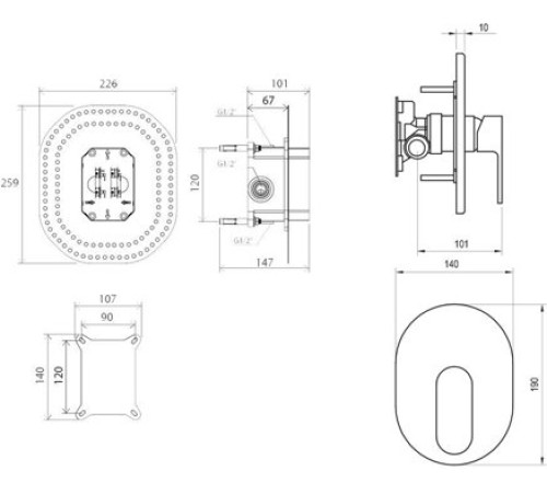Смеситель для душа встраиваемый Ravak Chrome CR 066.00 X070057
