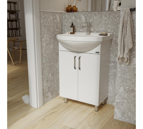 Тумба напольная Sanita Luxe Рондо 56 520х820х298 мм белая RNDSACW56013F1