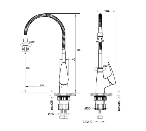 Смеситель для кухни Lemark Linara с гибким изливом хром LM0413C