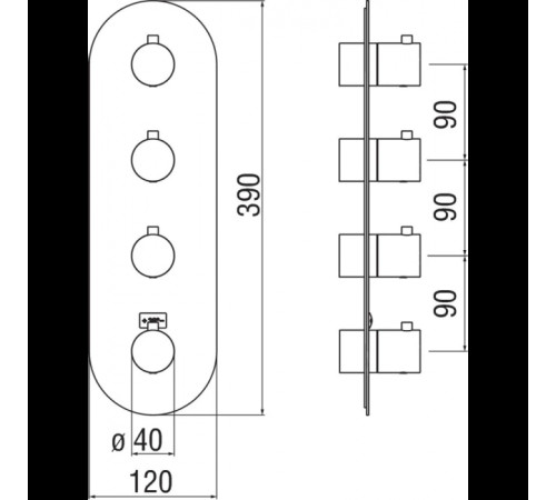 Смеситель для душа термостатический Paffoni Live внешняя часть 3 выхода матовый белый WE00103/TWM