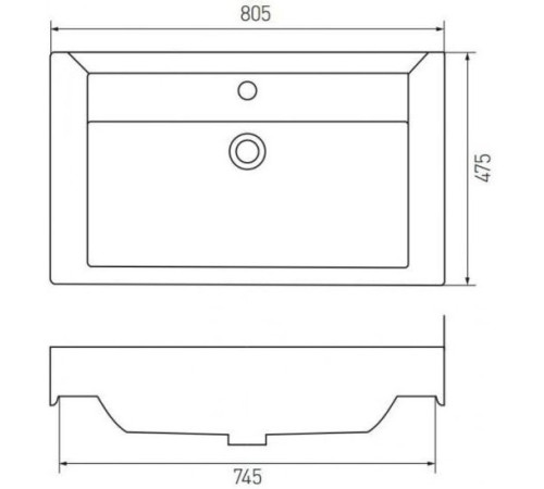 Умывальник Sanita Luxe Тигода 80 1.WH30.2.084