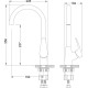 Смеситель для кухни Lemark Linara с высоким поворотным изливом хром LM0405C