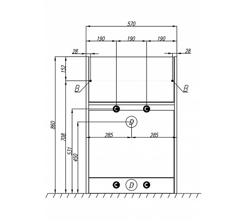 Комплект AQUATON Лондри 60 тумба и раковина Лондри 120 правая 1A2359K0LH010