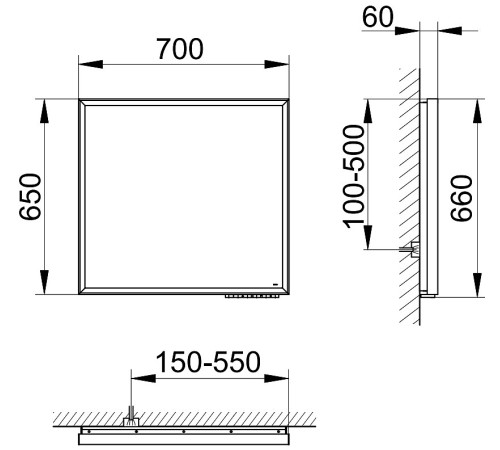 Зеркало с подсветкой Keuco Royal Lumos 700x650x60 мм 50 Вт 14597132000