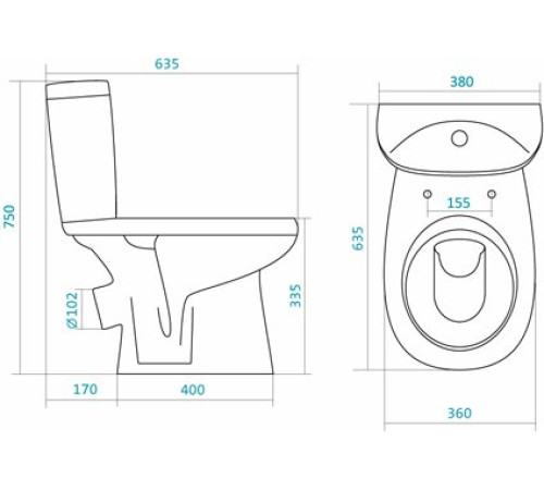 Унитаз-компакт Sanita Luxe Анимо косой выпуск 2 режима дюропласт 1.WH30.2.134
