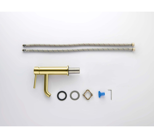 Смеситель для раковины Aquanet Европа AQ1310BG без донного клапана шлифованное золото AQ1310BG