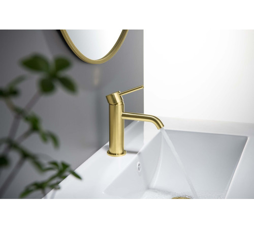 Смеситель для раковины Aquanet Европа AQ1310BG без донного клапана шлифованное золото AQ1310BG